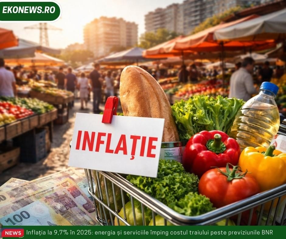 Inflația la 9,7% în 2025: energia și serviciile împing costul traiului peste previziunile BNR